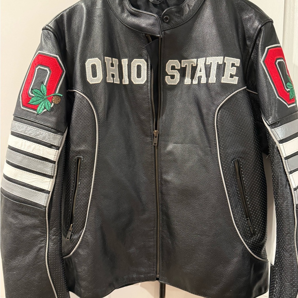 Ohio State Women's Black Leather Jacket